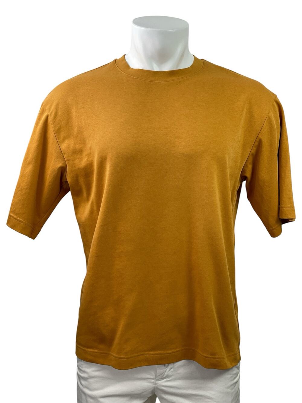 Uniqlo Airism Men's Yellow Mustard Short Sleeve Crewneck T Shirt Tee Top Size M